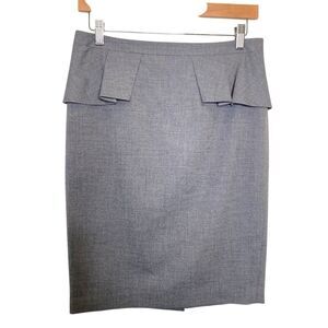 Tahari Gray Pencil Peplum Skirt Size 6 Professional Womens Career